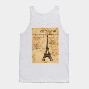 spring garden vintage floral paris eiffel tower Tank Top